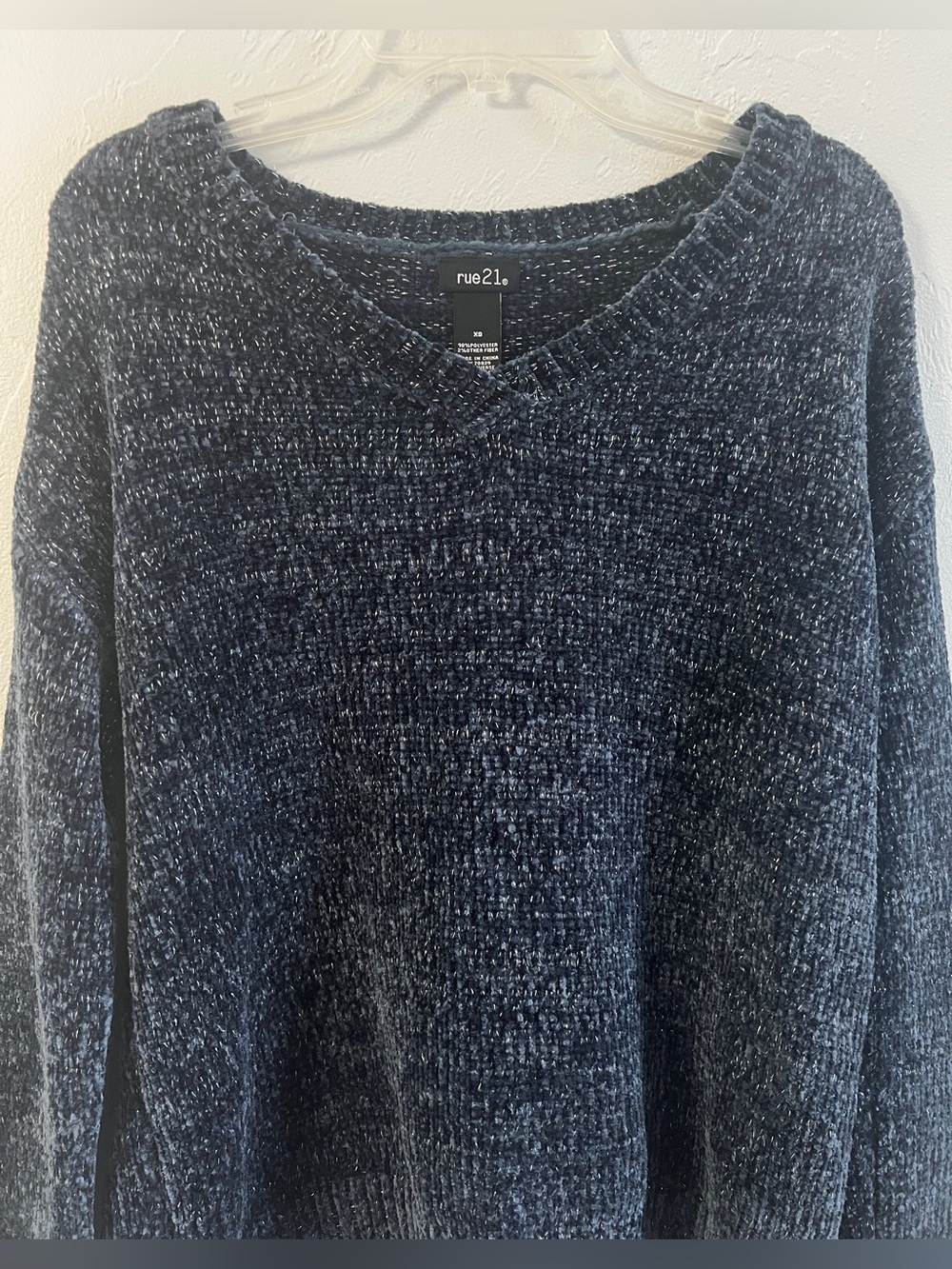 rue21 dark blue silver knit sweater